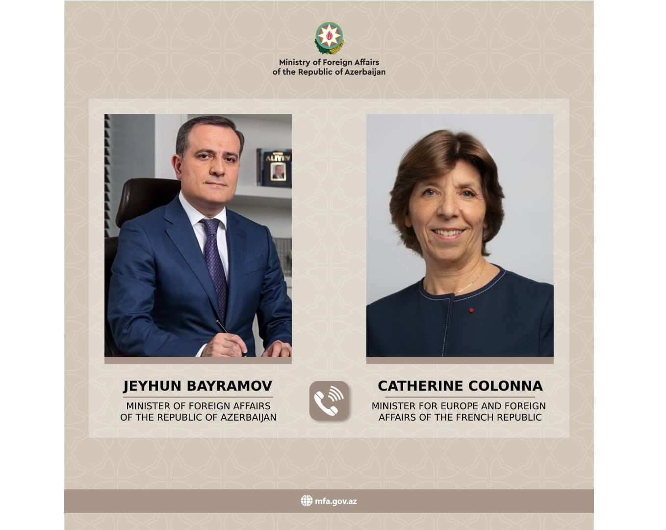 Foreign Ministers of Azerbaijan and France hold telephone conversation