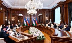 President Ilham Aliyev meets with President of Uzbekistan Shavkat Mirziyoyev in Samarkand