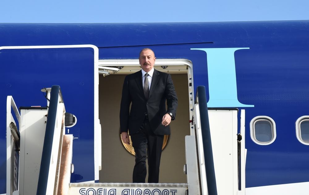 President Ilham Aliyev arrives in Bulgaria for official visit