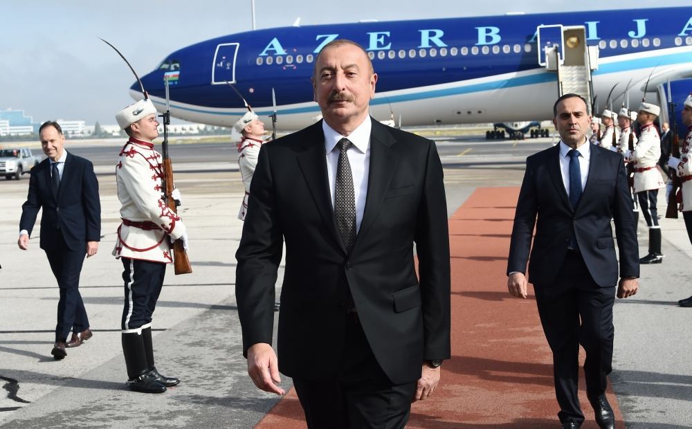 President Ilham Aliyev arrives in Bulgaria for official visit