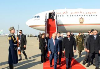 Egyptian President Abdel Fattah El-Sisi arrives in Azerbaijan