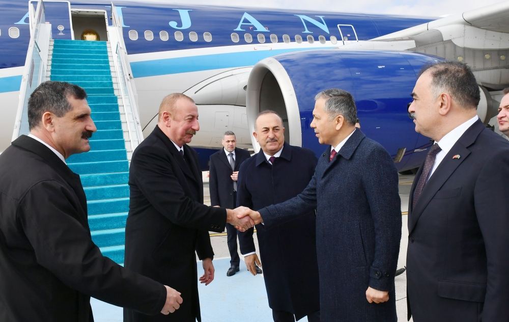 President Ilham Aliyev arrives in Türkiye for working visit