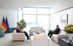 President of Azerbaijan Ilham Aliyev’s one-one-one meeting with chancellor of Germany Olaf Scholz kicks off