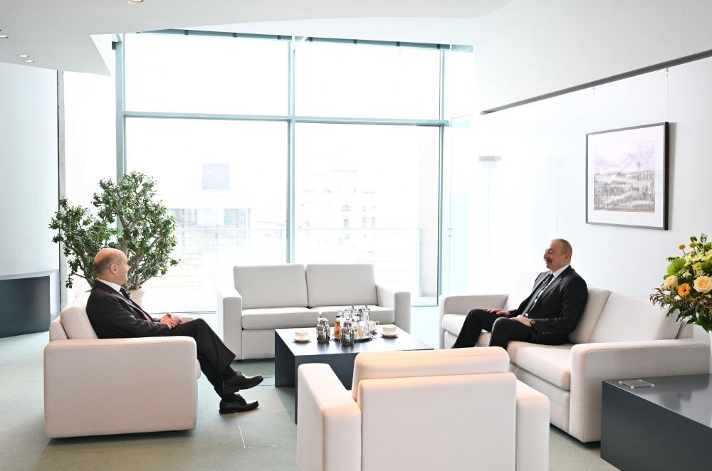President of Azerbaijan Ilham Aliyev’s one-one-one meeting with chancellor of Germany Olaf Scholz kicks off
