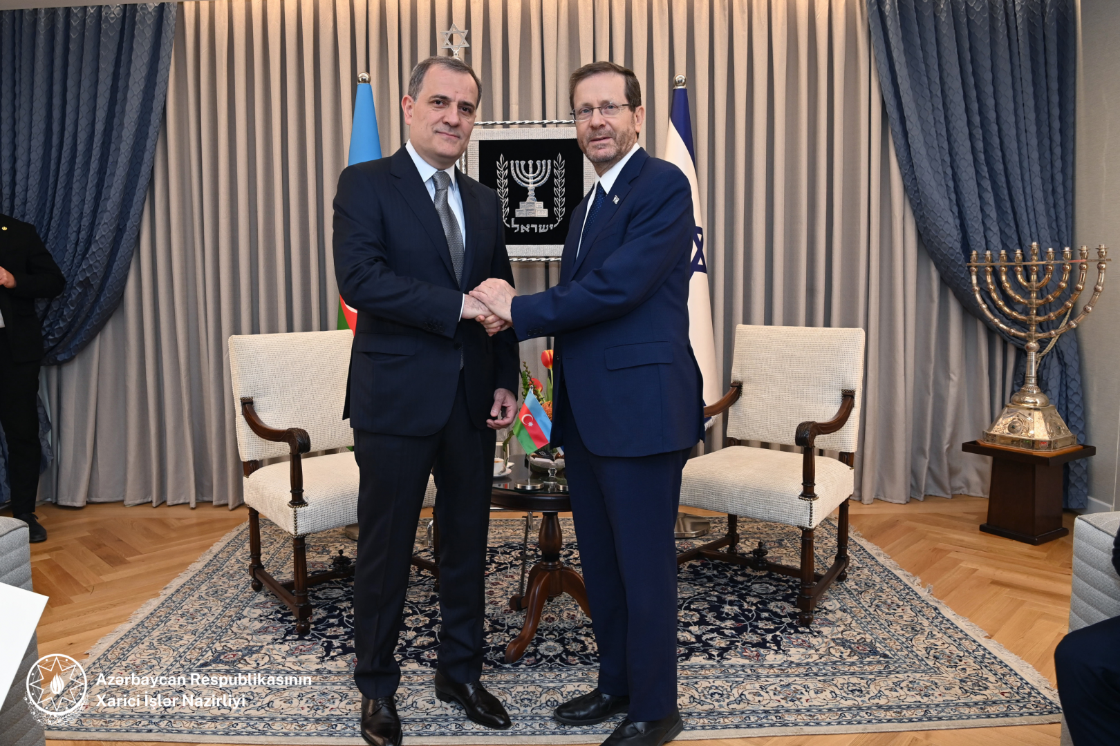 Azerbaijani FM meets Israeli President Isaac Herzog
