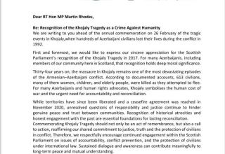 Azerbaijani students in Scotland mark Khojaly anniversary