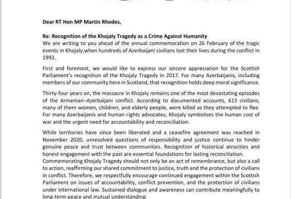 Azerbaijani students in Scotland mark Khojaly anniversary