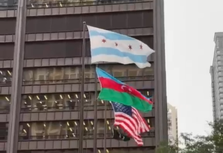 Azerbaijani flag raised in Chicago to mark Independence Restoration Day
